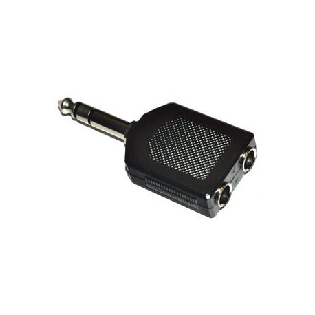 Adaptor Jack 6,3mm Stereo naar 2x Jack 6,3mm Contra Stereo