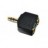 Adaptor Jack 3,5mm Stereo naar 2x Jack 3,5mm Contra Stereo Verguld