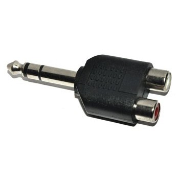 Adaptor Jack 6,3mm Stereo naar 2x Tulp