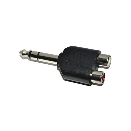 Adaptor Jack 6,3mm Stereo naar 2x Tulp