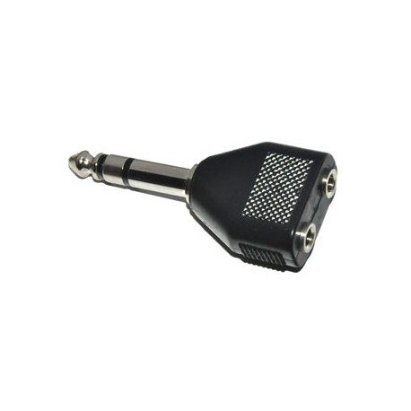 Adaptor Jack 6,3mm Stereo naar 2x Jack 3,5mm Contra Stereo