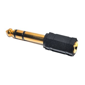 Adaptor Jack 6,3mm Stereo naar Jack 3,5mm Contra Stereo Verguld