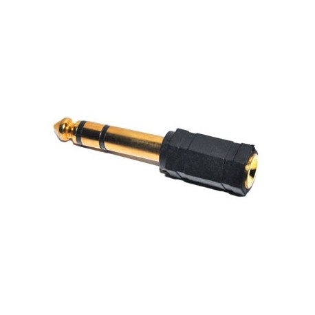 Adaptor Jack 6,3mm Stereo naar Jack 3,5mm Contra Stereo Verguld