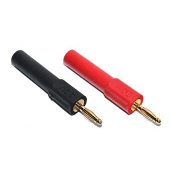 Adapter Banaan 2mm (male) naar 4mm (female) Verguld Rood