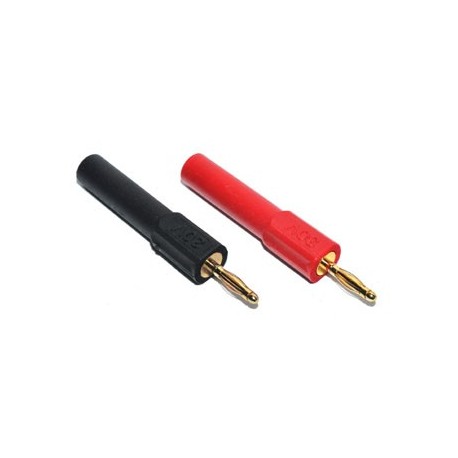 Adapter Banaan 2mm (male) naar 4mm (female) Verguld Rood