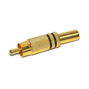 Cinch/Tulp male Plug Verguld Zwart