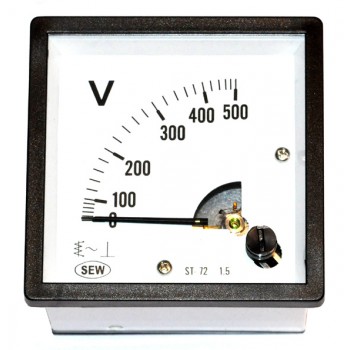 Paneelmeter Analoog Vierkant 500V AC