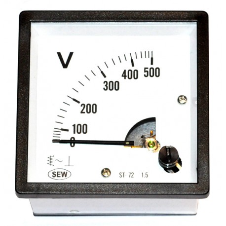 Paneelmeter Analoog Vierkant 500V AC