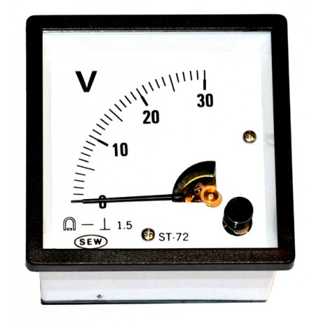 Paneelmeter Analoog Vierkant 30V DC