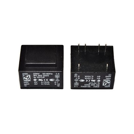 Trafo 1,5W 2x 6V 125mA