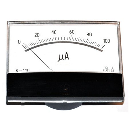 Paneelmeter Analoog 100uA DC 82 x109 mm