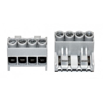 Printkroonsteen 4 polig Connector Raster 5mm Grijs