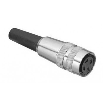 DIN Plug 3 polig 180° Female Recht Schroef