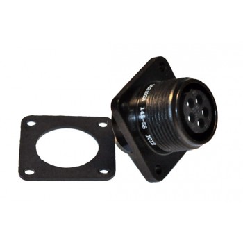 Amphenol 5p Female Chassisdeel MS3102 Zwart