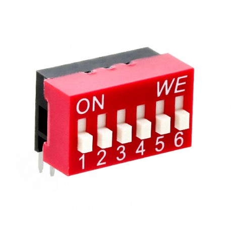 DIP switch 6 polig Haaks