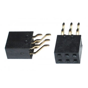 Header 2x 3 polig Haaks SMD