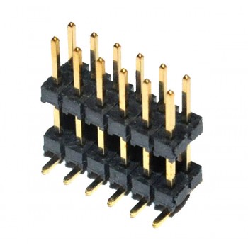 Header 2x 6 polig 2,0mm Male Lang SMD