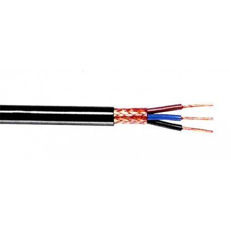 3x0,75mm² Draad Rond Zwart Afgeschermd