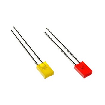 Platte LED 2 x 5mm Geel