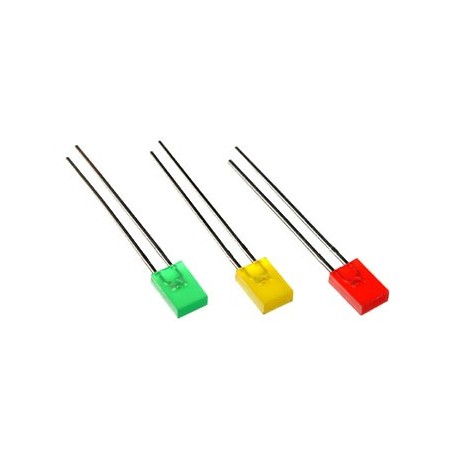 Platte LED 2 x 5mm Rood