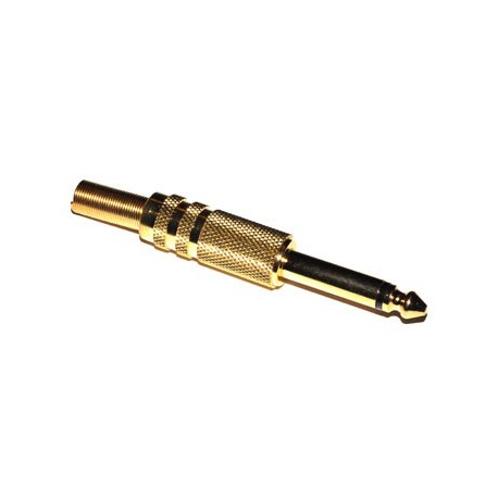 Jack 6,3mm Plug Mono Verguld