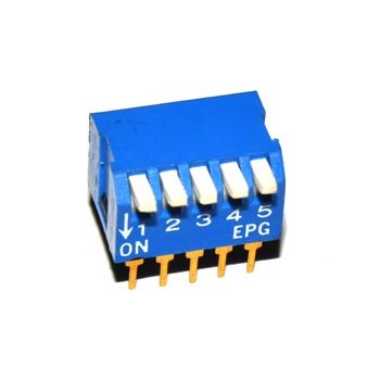 DIP switch 5 polig Haaks