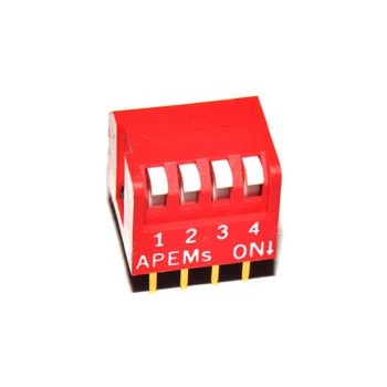 DIP switch 4 polig Haaks