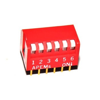 DIP switch 6 polig Haaks