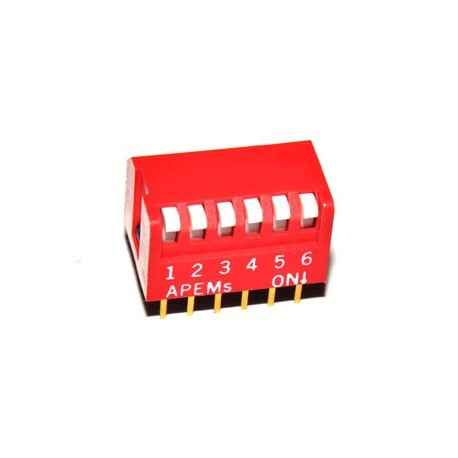 DIP switch 6 polig Haaks