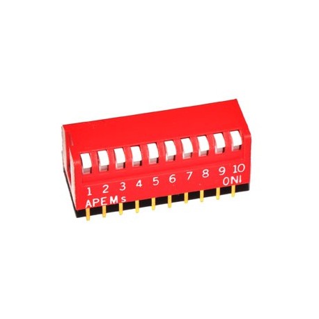 DIP Switch 10 polig Haaks