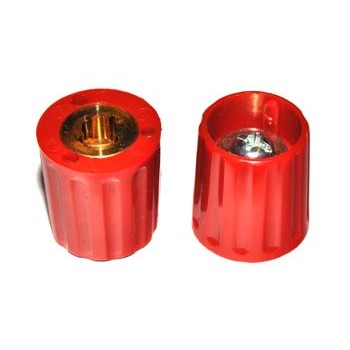 Spantang 15mm Knop Rood Glanzend As=4mm