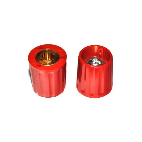 Spantang 15mm Knop Rood Glanzend As=4mm