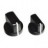 Knop Zwart met Witte Streep 17mm (As 4mm)