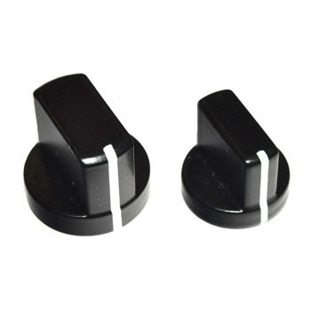 Knop Zwart met Witte Streep 17mm (As 4mm)