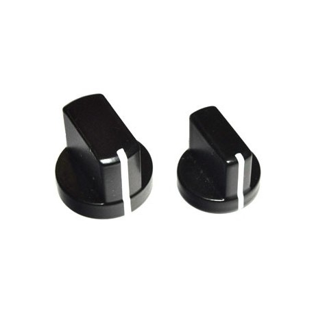 Knop Zwart met Witte Streep 17mm (As 4mm)