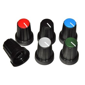 Knop Zwart met Grijze Dop 11mm (As 4mm)