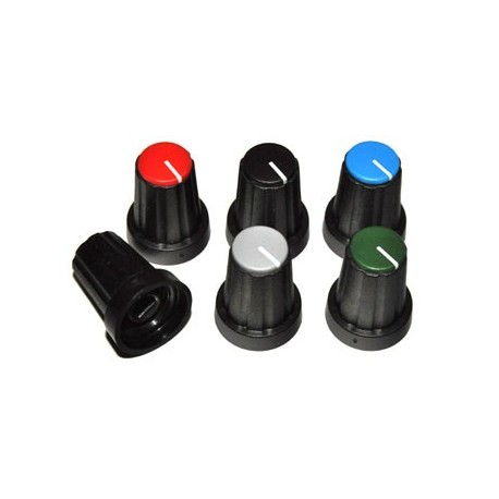 Knop Zwart met Grijze Dop 11mm (As 4mm)
