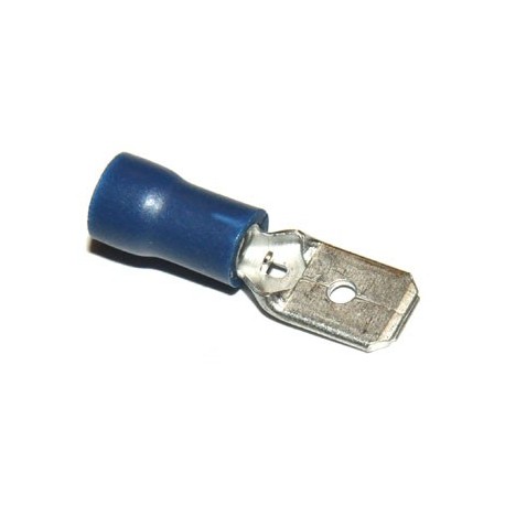 Vlaksteker 6,3-0,8mm Male Blauw