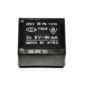 Trafo 1,5W 2x 9V 83mA