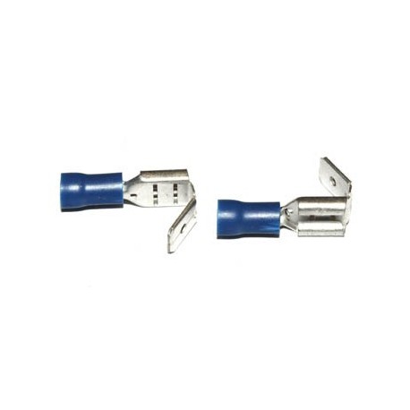 Vlaksteker 6,3-0,8mm 2 Weg Blauw