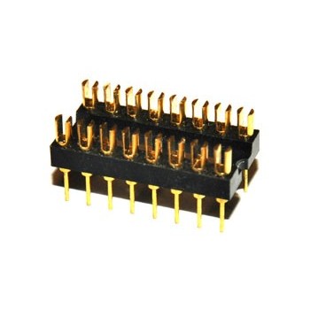 DIL Connector 16 pin Verguld